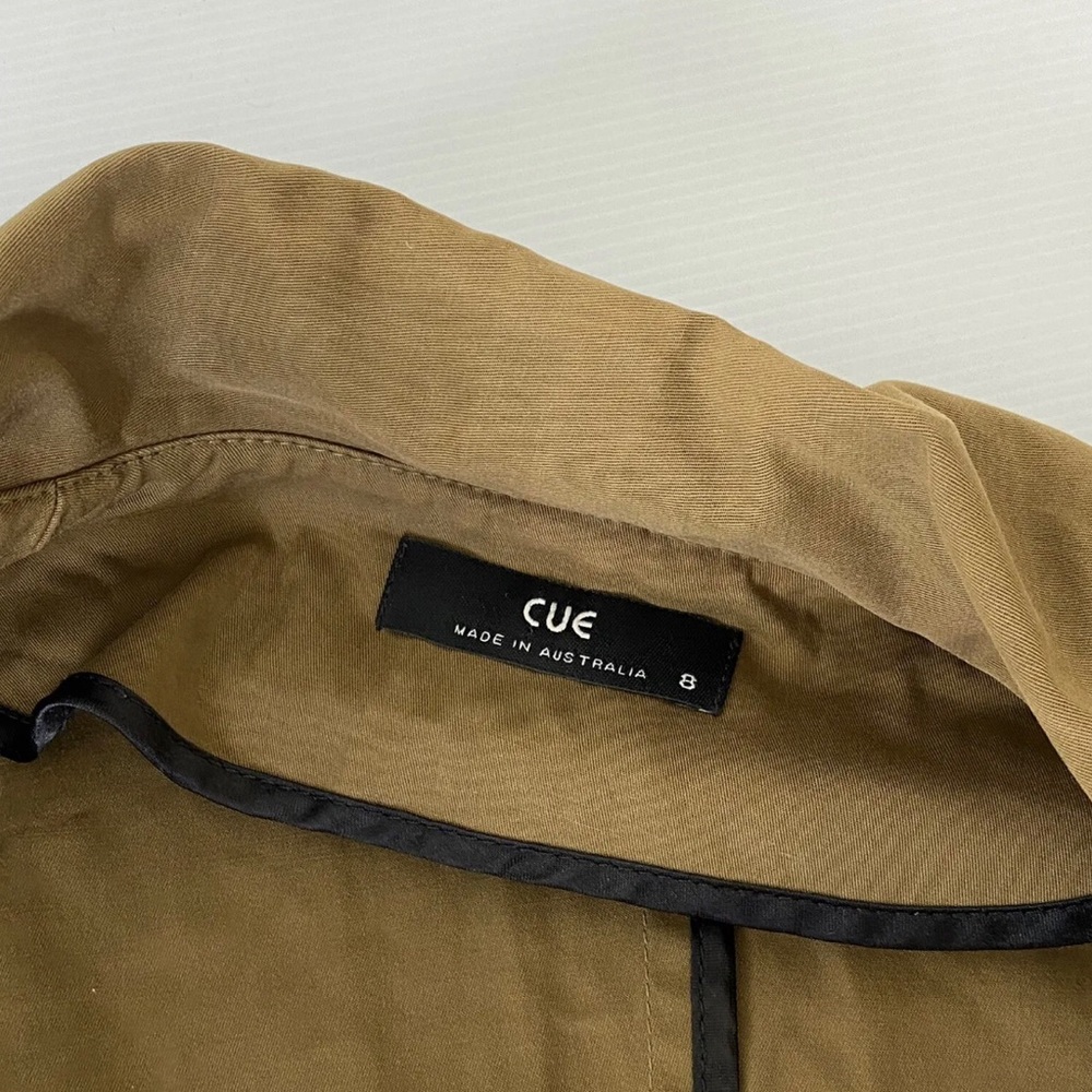 Cue Womens Jacket Khaki Brown Button Up Mid Length Office Work Business Size S 8 - Picture 5 of 9